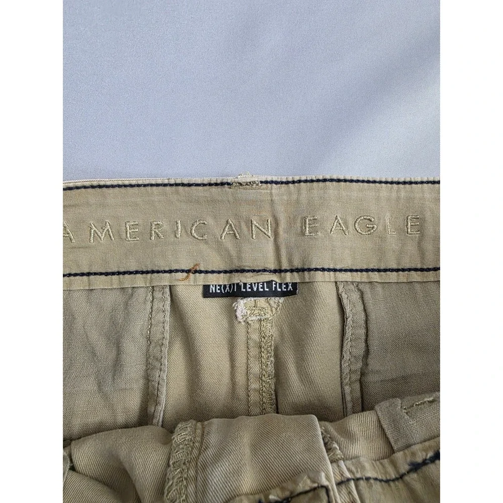 American Eagle Classic Next Level Flex Khaki Chino Shorts Mens 31 Tan Stretch